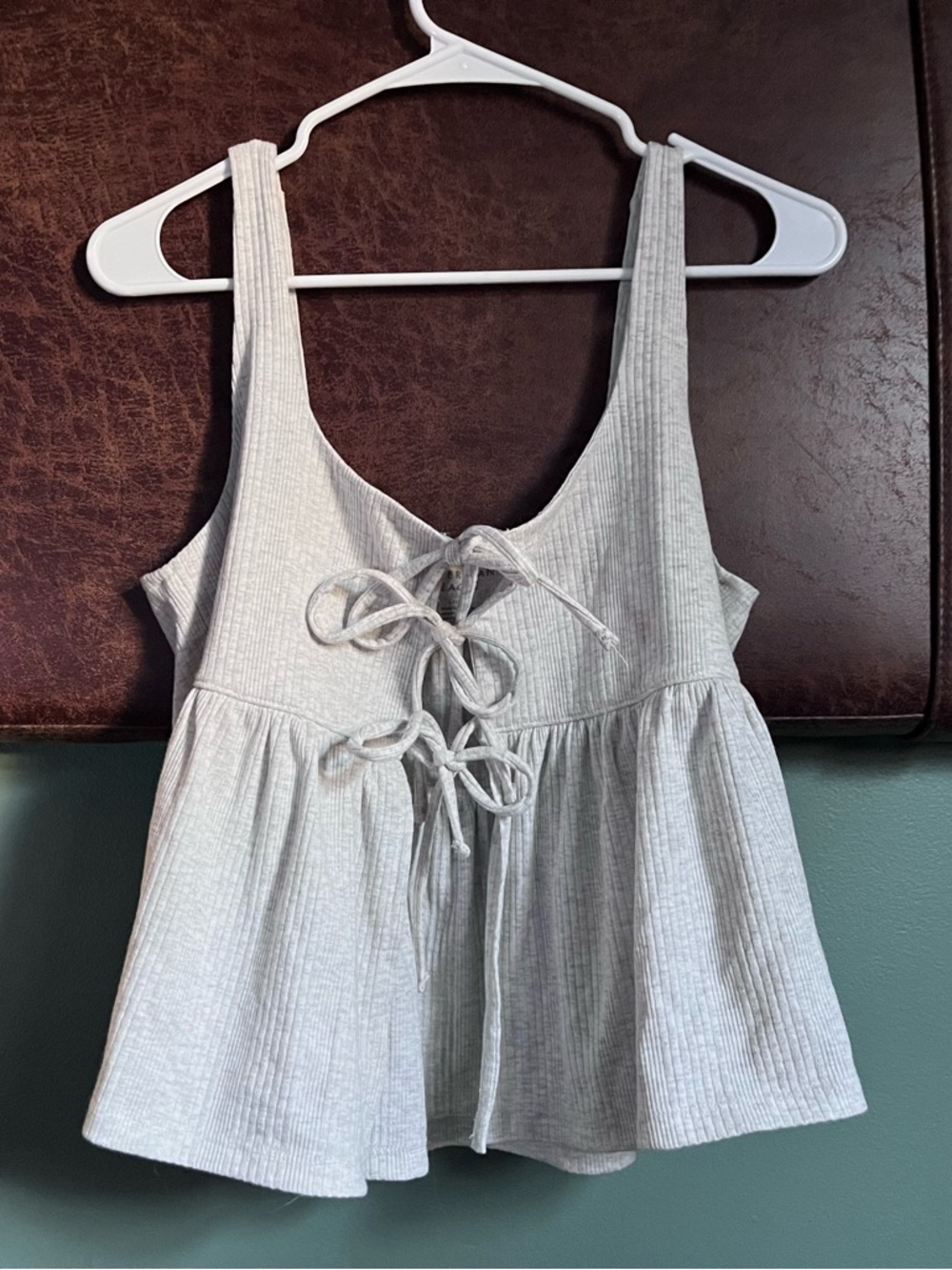 American Eagle Ribbed Lace-Up Tank